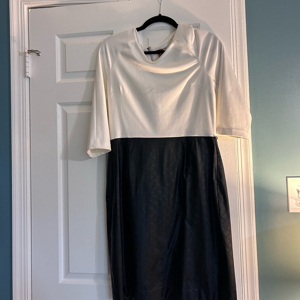Calvin Klein white and black dress